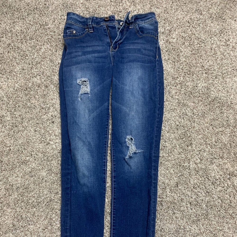 Wannabettabutt? blue skinny jeans